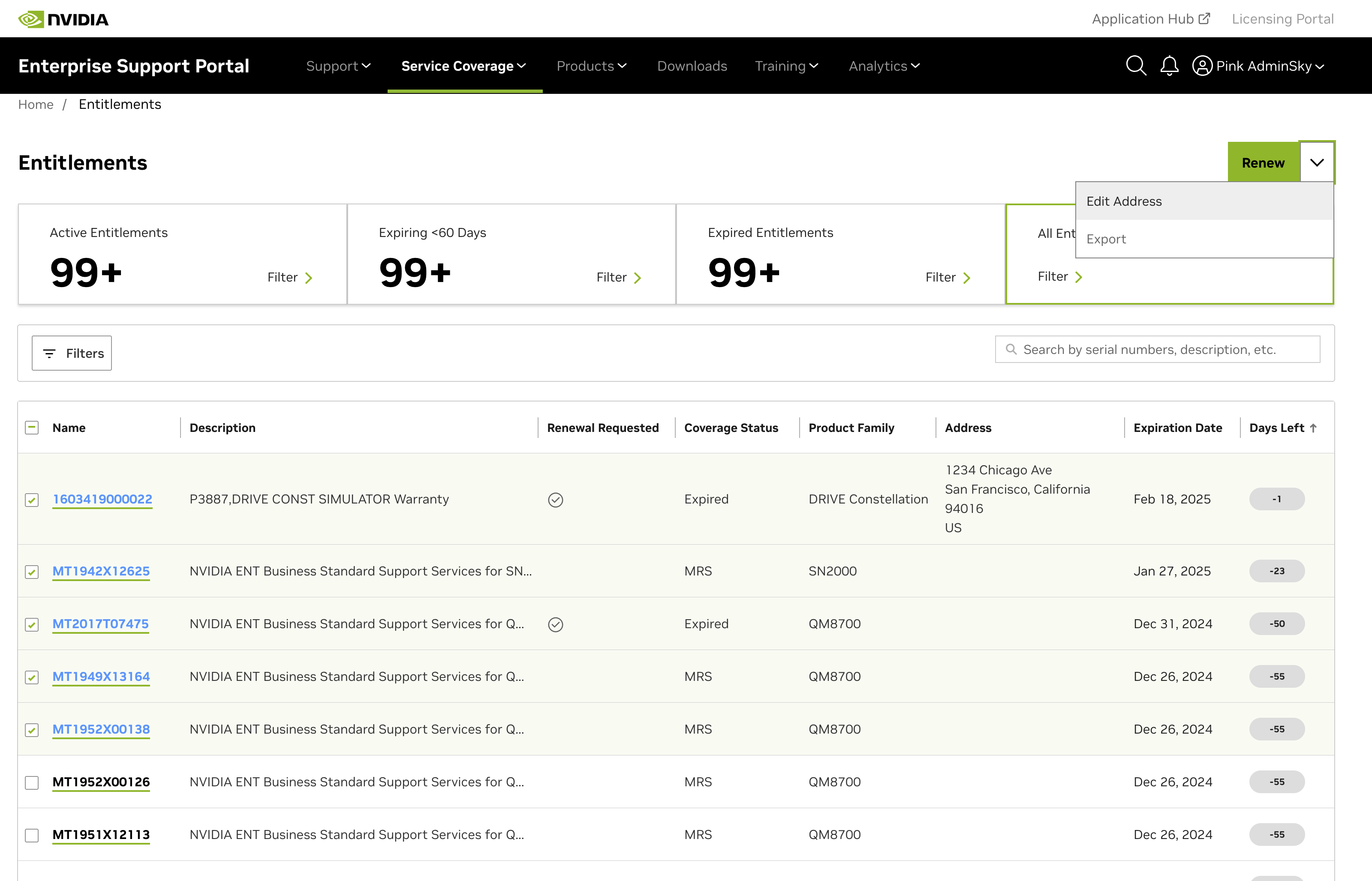 NVIDIA Enterprise Support Portal | Updating Your Address in the ...
