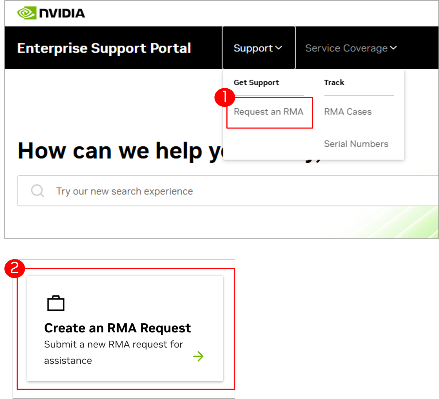 NVIDIA Enterprise Support Portal | RMA Portal User Guide