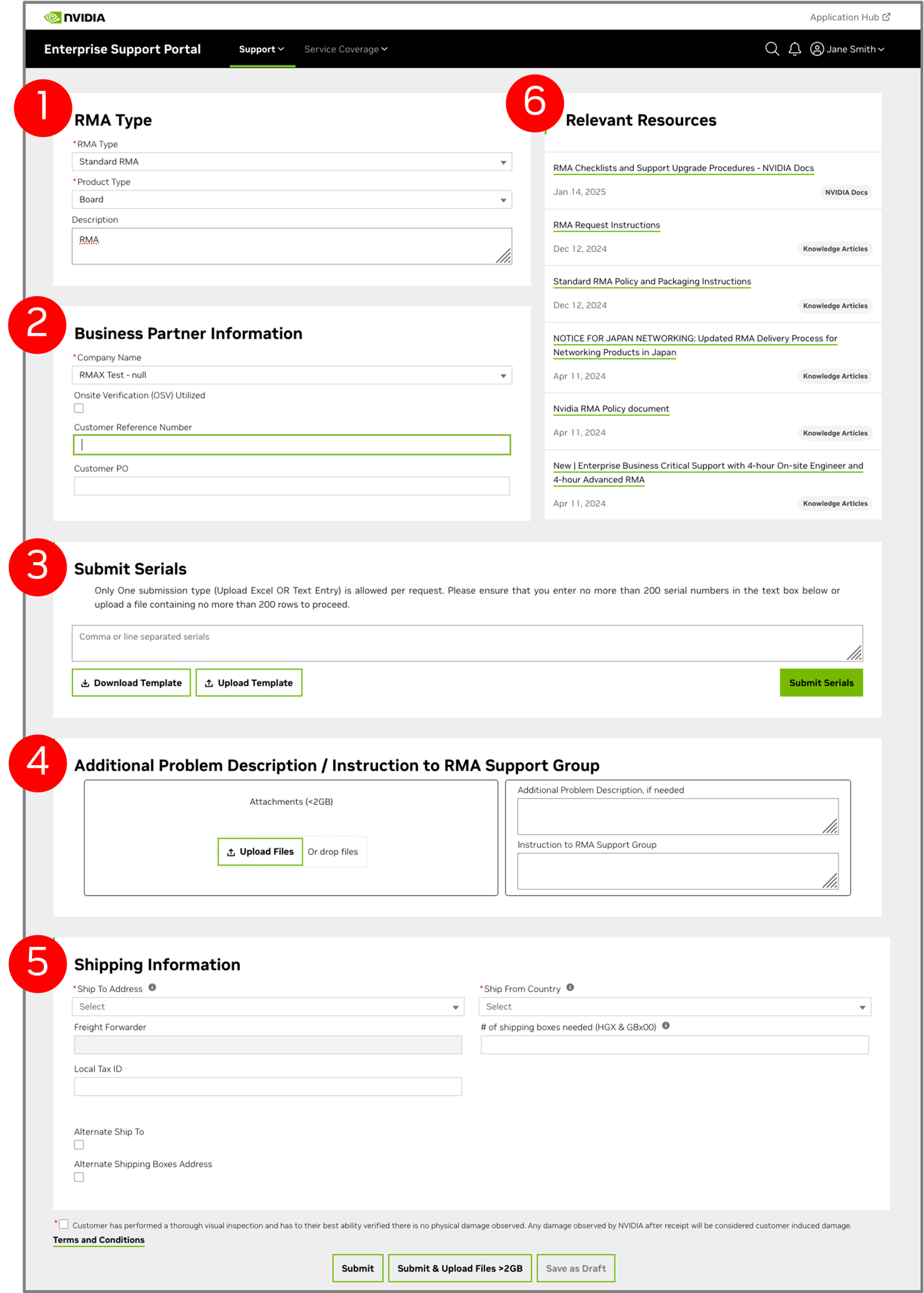 NVIDIA Enterprise Support Portal | RMA Portal User Guide